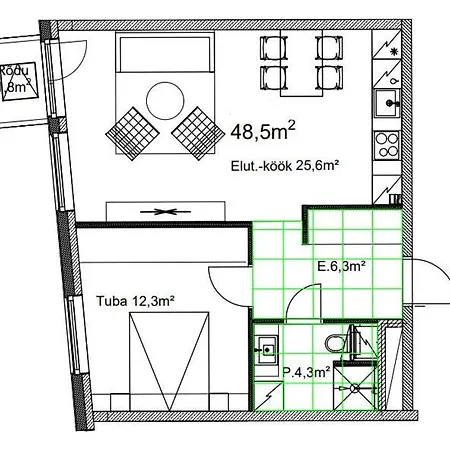 Brand New - Sea View - Balcony - Parking In Garage Daire